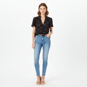 *Reitmans Black Floral Blouse